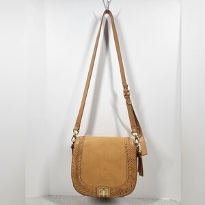 Brahmin tan leather crossbody bag